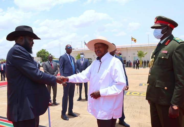 H.E President Yoweri Kaguta Museveni on an official visit on 4/4/25 to the Republic of South Sudan.