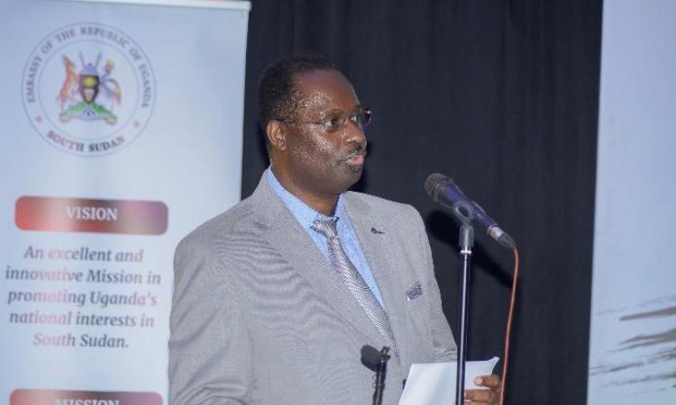 The Ambassador of Uganda to South Sudan, H.E Brig. Gen. Ronnie Balya hailed the excellent bilateral relations between Uganda and South Sudan, during a cocktail reception to celebrate Uganda's 60th Independence Anniversary hosted by the Embassy of Uganda