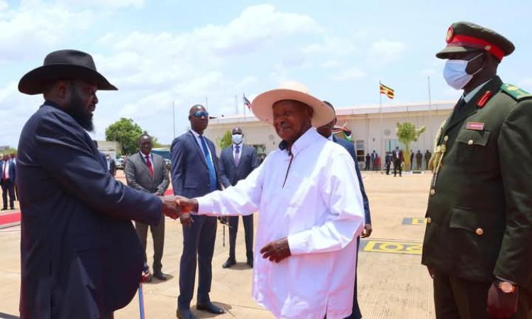 H.E President Yoweri Kaguta Museveni on an official visit on 4/4/25 to the Republic of South Sudan.