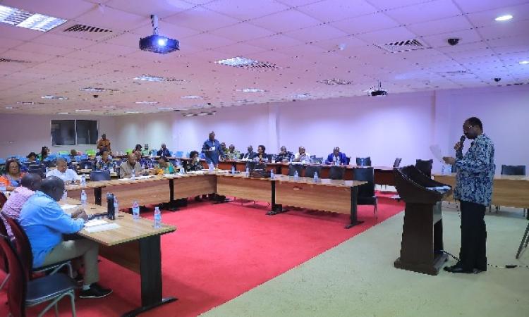 H.E. Amb. Brig. Gen. Ronnie Balya 'ndc' Presenting paper during the Ambassador's Conference held at the Civil Service College in Jinja, aims to achieve several objectives, including enhancing performance and innovation among missions, and facilitating pee