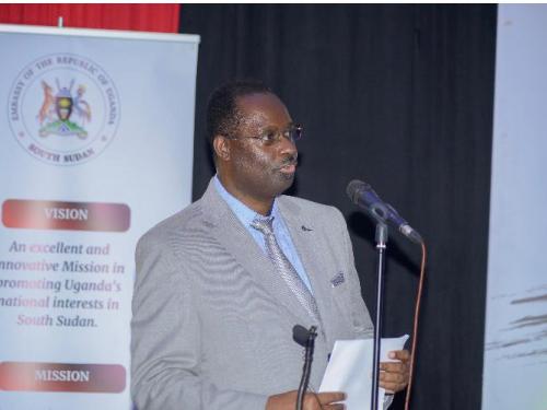 The Ambassador of Uganda to South Sudan, H.E Brig. Gen. Ronnie Balya hailed the excellent bilateral relations between Uganda and South Sudan, during a cocktail reception to celebrate Uganda's 60th Independence Anniversary hosted by the Embassy of Uganda